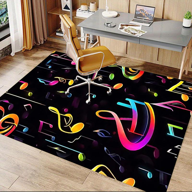1PC Music Notes Extra Large Non Slip Floor Carpet, Office, Family, Bedroom, Studio Large Area Rug Indoor Rugs, Vibrant Colors