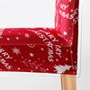 Red Christmas Chair Cover With Christmas Tree Pattern