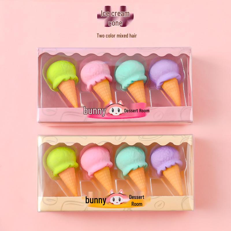 Creative Dessert-Shape Eraser & Pencil Case Set for Kids