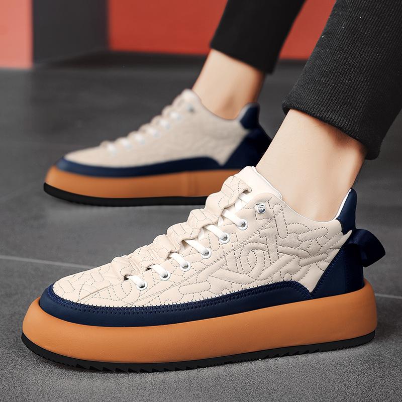 

Европейская станция мужская обувь модный бренд платформа развязанный Zhongbang доска обувь весна новая корейская версия кожа хип-хоп обувь 39