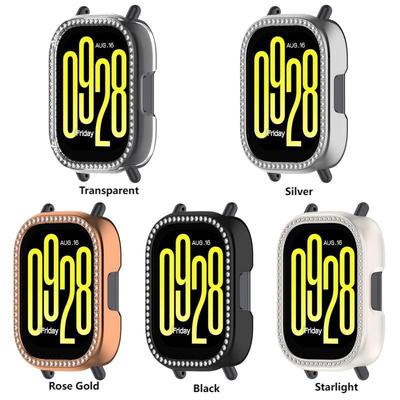 Bling PC Hollow Case for Redmi Watch 5 Active/ 5Lite Smart Watch Diamond Crystal Bumper Edmi Watch 5Active 5 Lite Accessorie