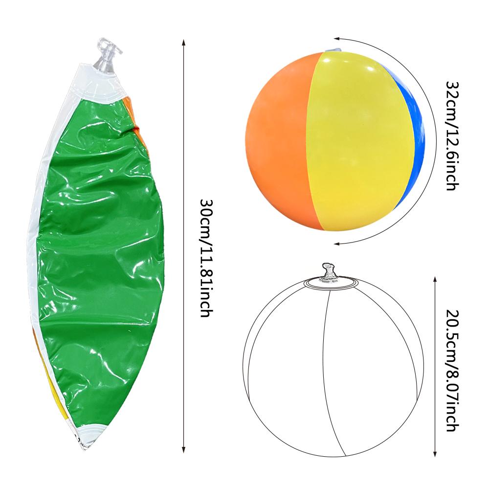 6Pcs Colorful Inflatable Beach Ball Summer Holiday Swimming Pool Party Game Ball Set