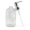 Transparent Glass Soap Dispenser, Suitable for Both Kitchen and Bathroom Use, Hand Sanitizer, Shower Gel, Shampoo Bottle, Reusab