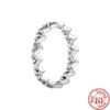 New Fashion100 %925 Silver Rings Shining Row Of Zirconia Eternity Rings For Women Engagement Jewelry Anniversary