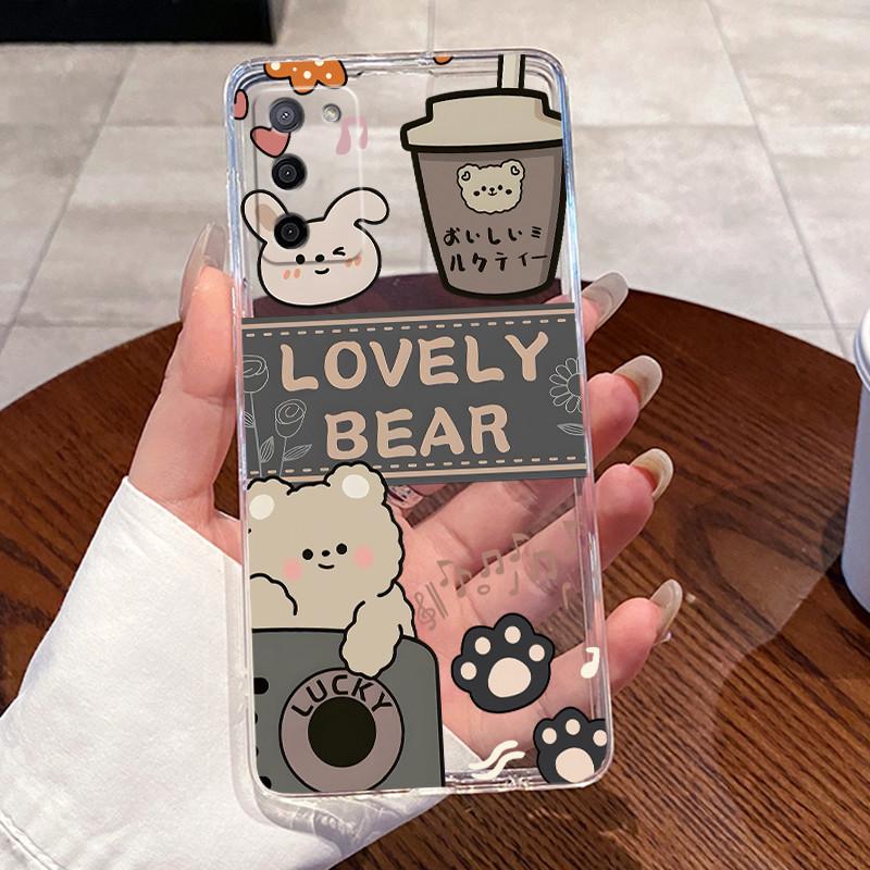 Jelly Casing For OPPO A56 5G/A53S 5G/A55 5G Fundas Capa Clear Silicone Soft TPU Back Cover Cute Cat Rabbit Heart Protective Case