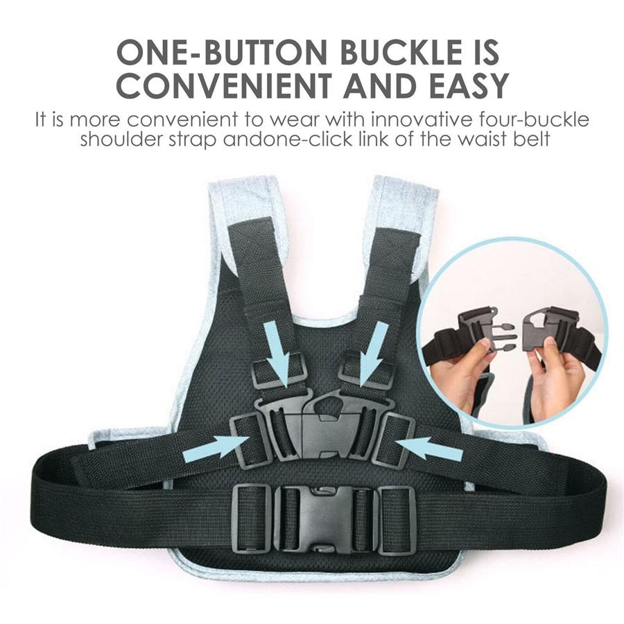 Universal Motorcycle Safety Belt for Kids with Storage Bag Rear Seat Grab Handle Strap Harness Adjustable Child Reflective Strip