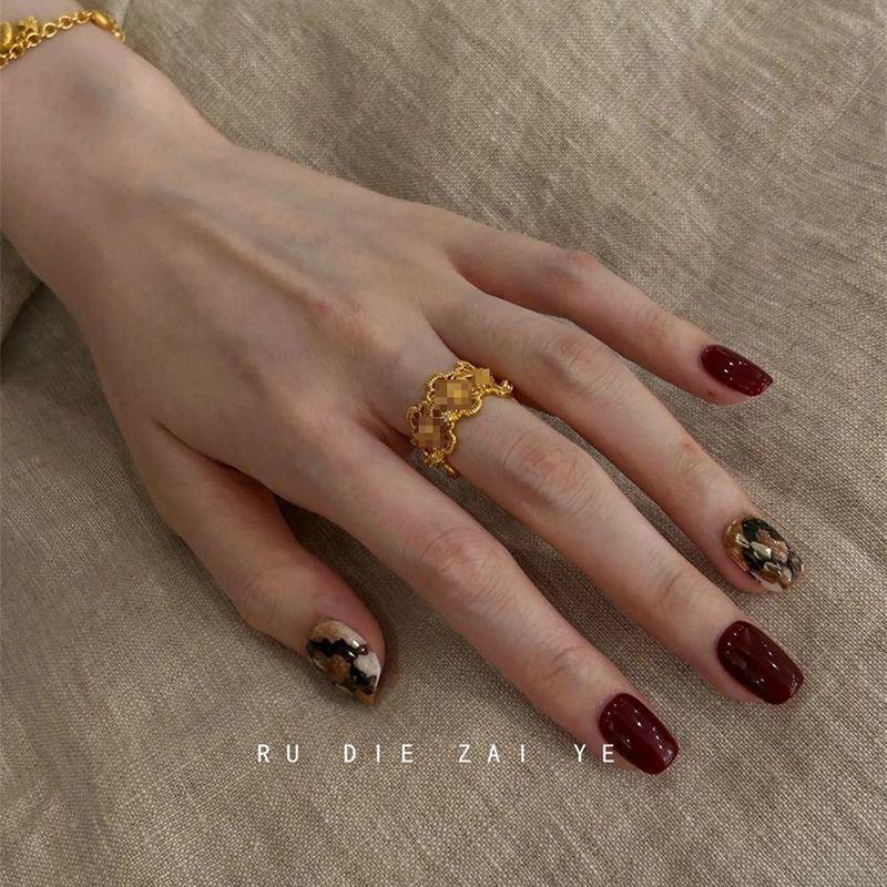Xiaohongshu Copper Classic Sand Gold Rhinestone Beaded Bracelet - Fashionable, Versatile, Light Luxury. Adjustable Opening