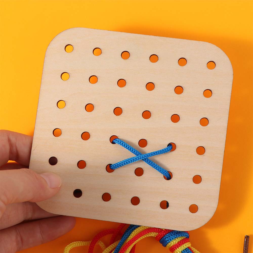 Interaction Montessori Wooden Rope Board Wooden Threading Rope Board  Birthday Gift
