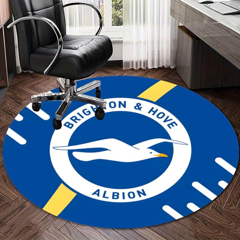Personalized Brighton & Hove Albion F.C. Round Chair Office Rug - Perfect for Mat, Office Chair & More - Ideal Gift for Birthdays and Holidays