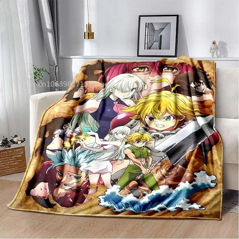 Thicken Blanket Anime The Seven Deadly Sins Printed Flannel Blankets for Beds Sofas Warm Bed Sheet Soft Blanket