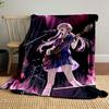A Girl Passionately Playing Bass On Stage Under Pink Spotlight Effects. for All Seasons Blanket Lunch Break Throw Gift