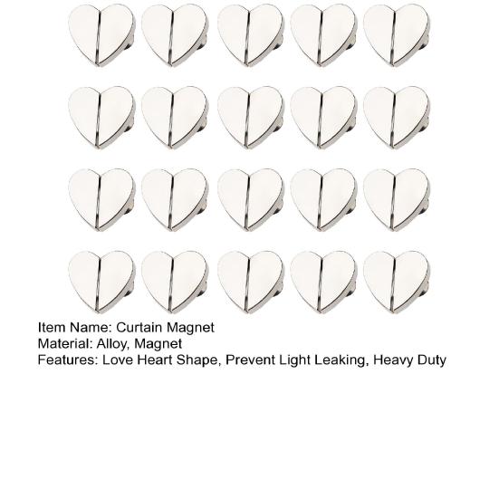2/4/12/20Pcs Love Heart Curtain Magnet Closure Prevent Light Leaking Magnetic Curtain Clip Heavy Duty Alloy Thin Drapery Curtain Weight Magnet Holder