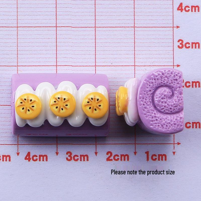 Fruit Towel Roll Play Food Charms: Handmade Resin Cartoon Accessories for DIY Crafts