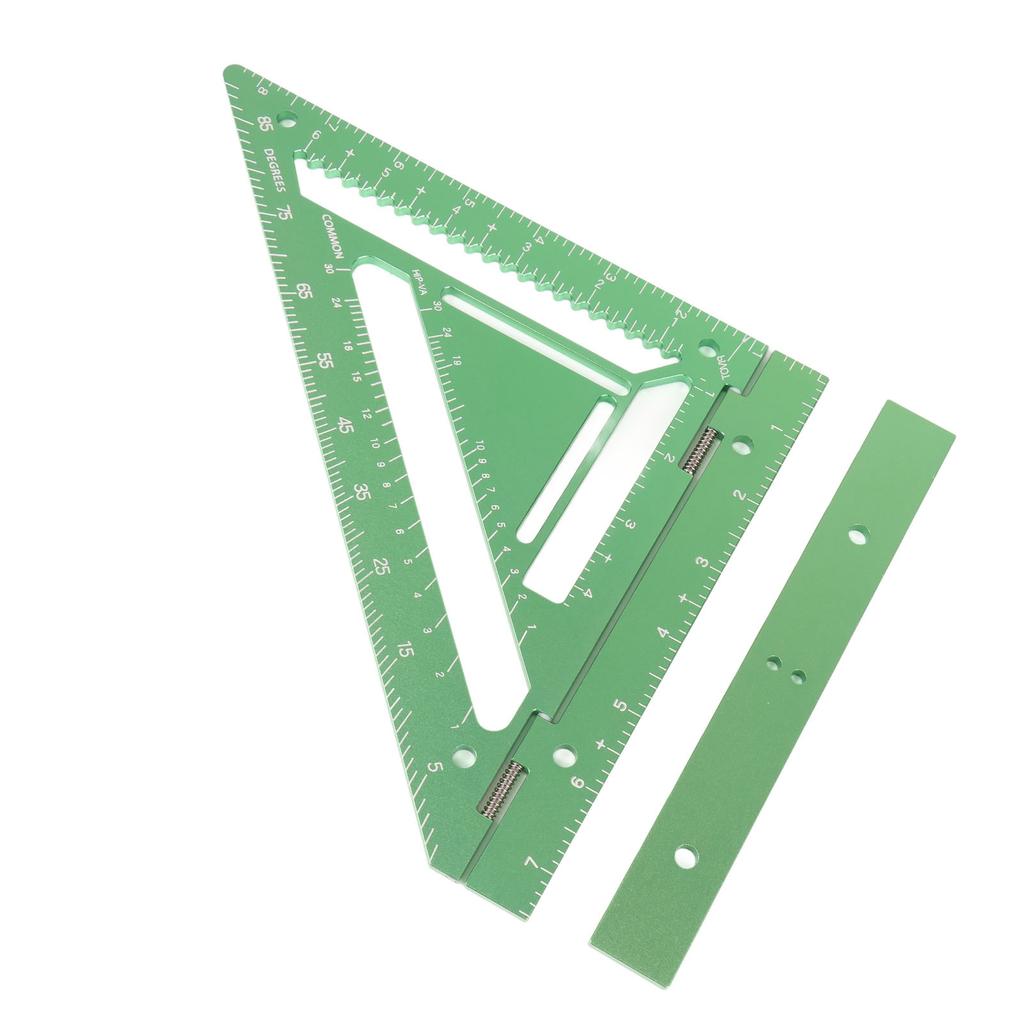 Rafter Square Tool Aluminum Alloy Woodworking Square Ruler with Jig Block Fixing Screw for Carpenter