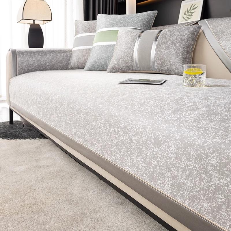 Light Luxury High-End Ice Silk Sofa Cushion, Summer Mat, Seat Cushion, Non-Slip, Dirt-Resistant And Cool Sofa Cover, Cloth Towel