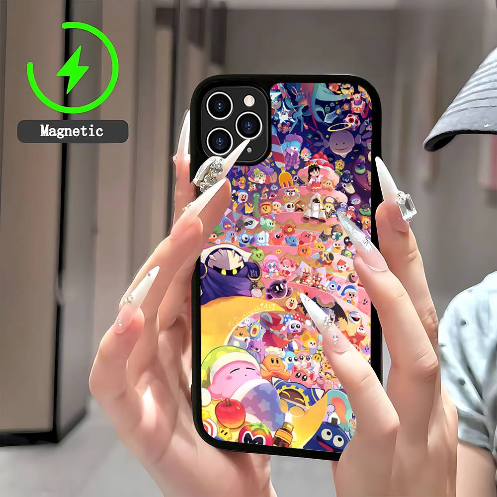

Cute K-Kirby-s Pink For Magsafe Magnetic Phone Case Wireless PC+TPU For IPhone 11 12 13 14 15 16 17 Pro Max Plus iPhone 14
