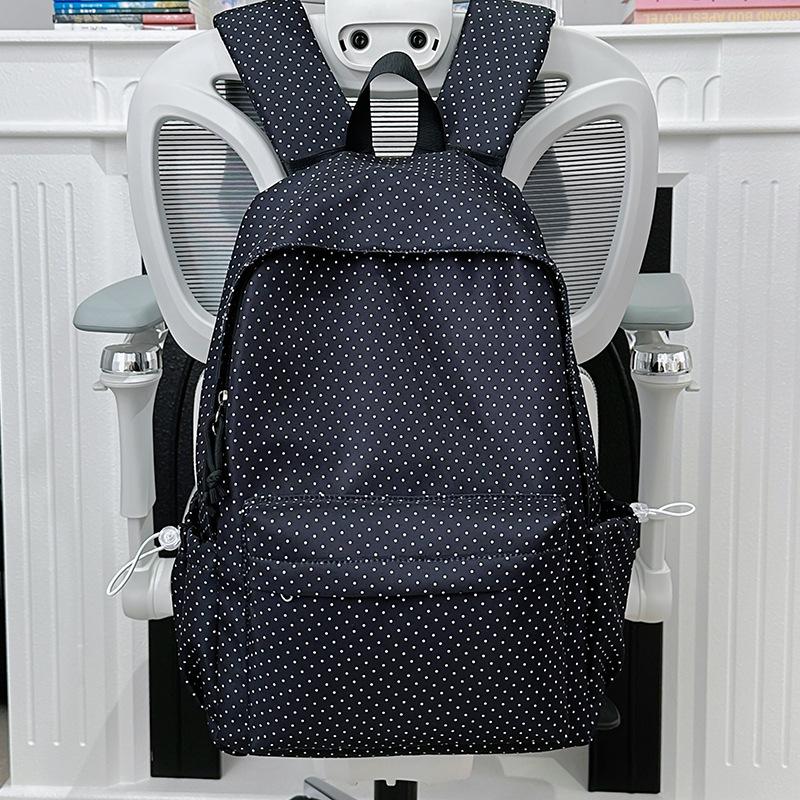 Schoolbag new high-value Japanese ins fresh and sweet polka dot backpack junior high school students lightweight large-capacity backpack