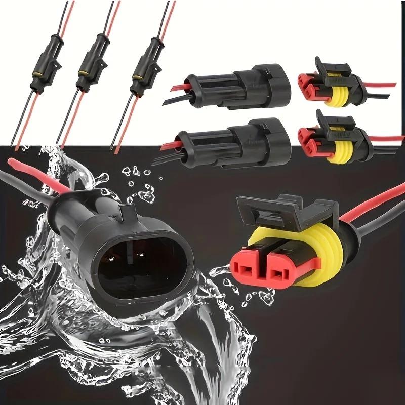 2 Pin Connector Waterproof Connector Male and Female Way 20AWG Wire Suitable for Car Truck Boat Other Wire Connection