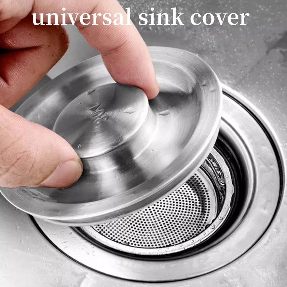 Kitchen Sink Filter Screen 304 Stainless Steel Filter Basket Handheld Drain Filter Bathtub Hair Catcher Basket Stopper