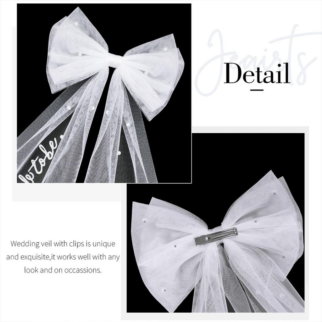 2026 Fashion Bridal Bow Embroidery Hairpin Pearl Hot Silver Shoulder Strap Bachelor Party Super Fairy Mesh Set