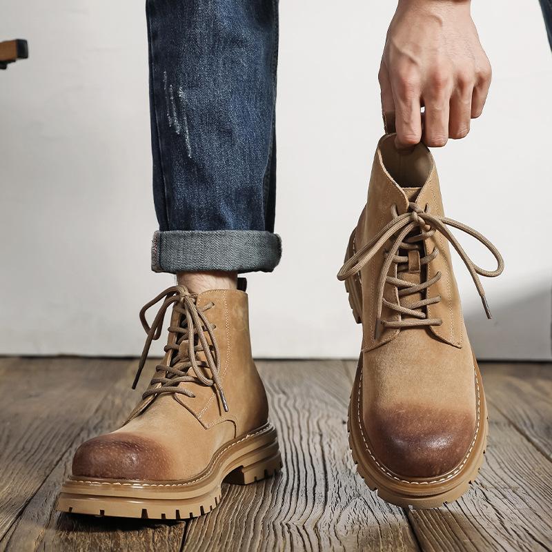 

Новые весенние и осенние мужские ботинки martin, нескользящие, износостойкие, повседневные мужские ботинки с высоким берцем