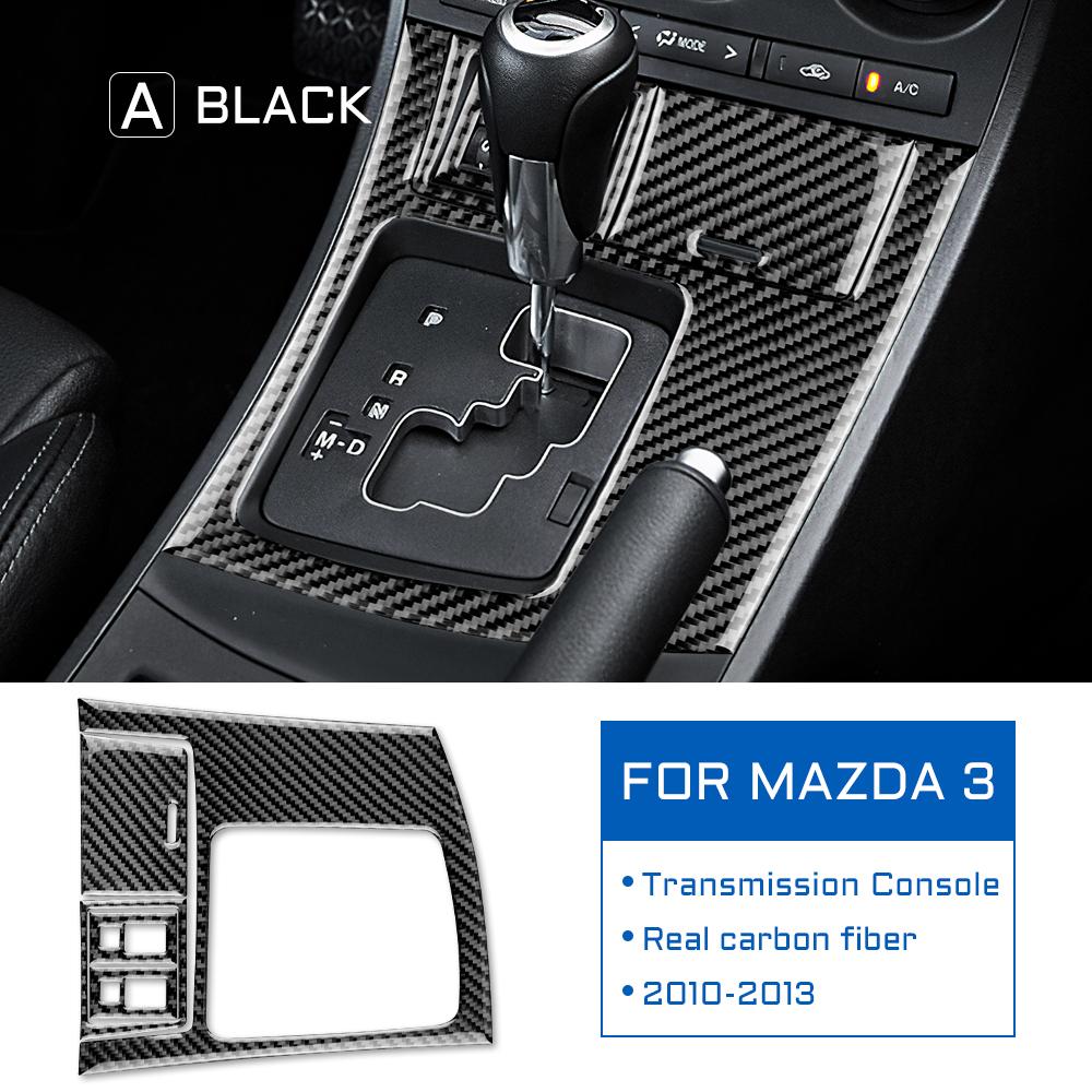 Forged Real Soft Carbon Fiber for Mazda 3 2010 2011 2012 2013 Accessories Car Gear Shift Frame Panel Cover Sticker Interior Trim