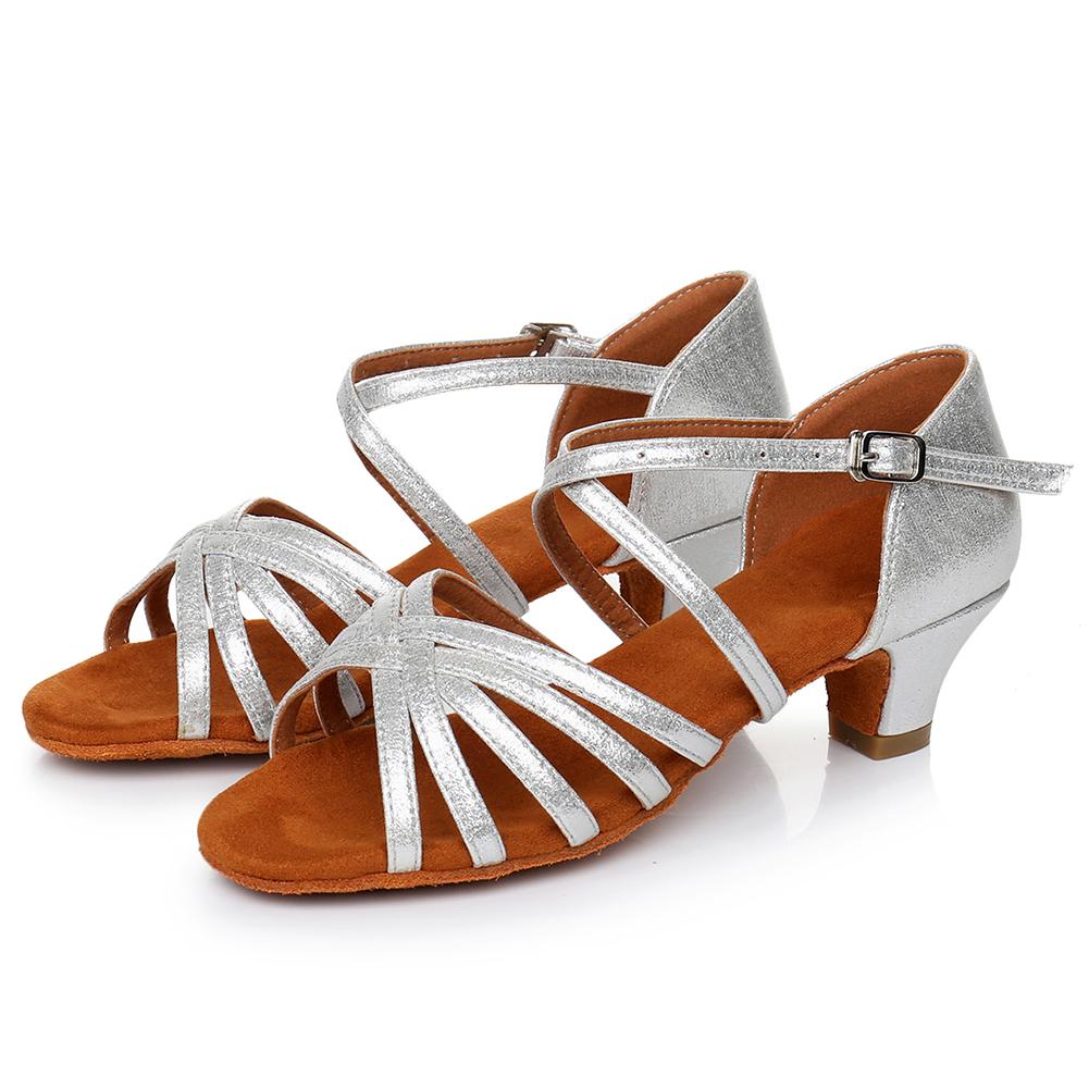 Salsa Latin Ballroom Dance Shoes 4cm Heels Dancing for Women Girls Practicing Dance Shoes