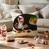 Illustrations Of Everyday Life Cushion Cover Anti-dustmite Pillowcase Invisible Zipper Silky Short Plush Sofa Cushion Cover
