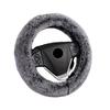 Cream Faux Fur Plush Steering Wheel Cover - Winter Warm, Women's Handle Cover.