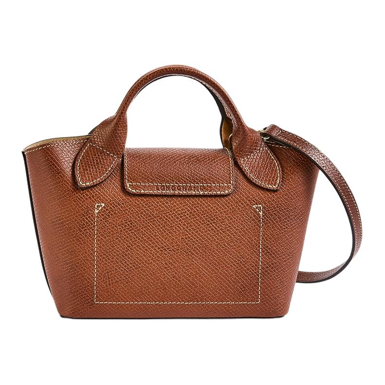 Longchamp Epure Brand Logo Gold Hardware Leather Tote Bag Shopping Bag Shoulder Crossbody Handbag Mini Women Tote Brown 10319HYZ035