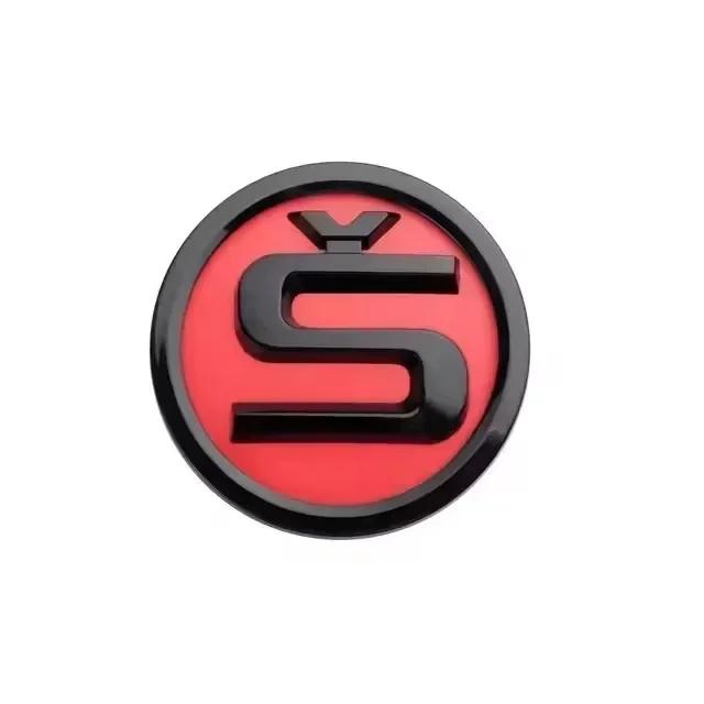 Skoda ABS Car Badge S Logo for Octavia Rapid Fabia YETI A7 Superb KAMIQ Scala VRS Front Rear Tail Trunk Sticker Auto Accessory YI2