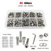 1 Box M1.6 M2 M2.5 M3 M4 M5 M6 M8 DIN912 304 A2 Stainless Steel Hex Hexagon Socket Allen Cap Head Screw Bolt Nut Assortment Kit
