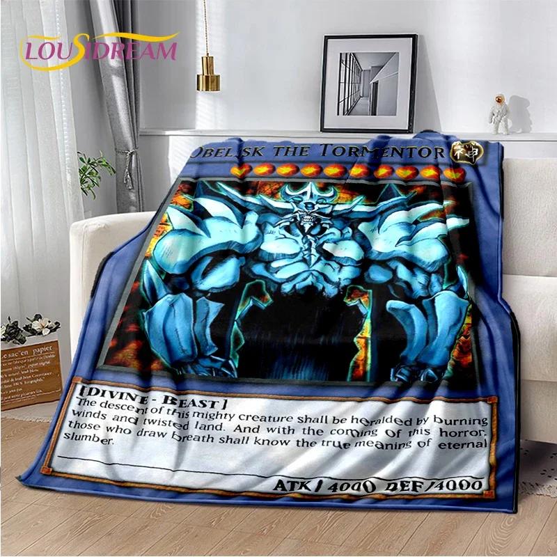 2025 New Yu-Gi-Oh Blue Eyes Dragon Monster Gold Card Cartoon Game Soft Blanket,Soft Throw Blanket for Home Bedroom Bed Sofa Gift