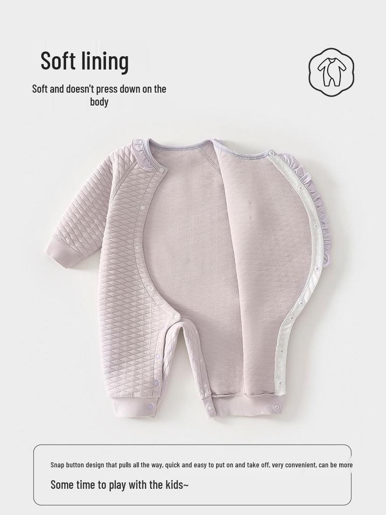Tagless Spring Cotton Baby Bodysuit - Warm, Soft Crawling Outfit for Newborns