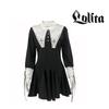 Nun Hallween Lolita Costume Polyester Fabric Party Girl Clothes Props Black