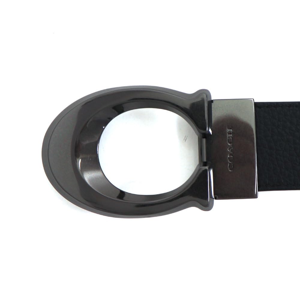 Black x Dark CQ013 QBLVW [Coach] Men's Belt, Reversible, Saddle, [Used]