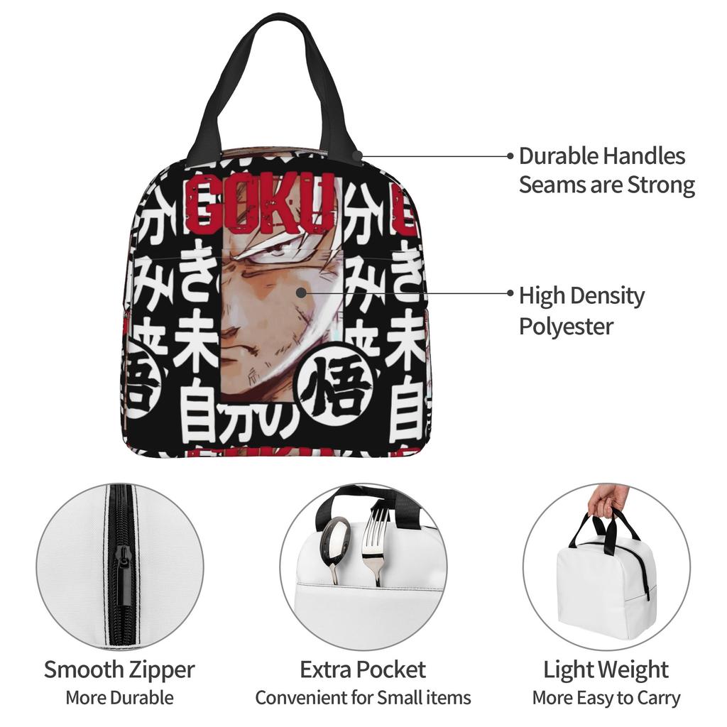Custom DBZ Dragons Goku Ball Lunch Bag Women Cooler Warm Insulated Lunch Box for Student School