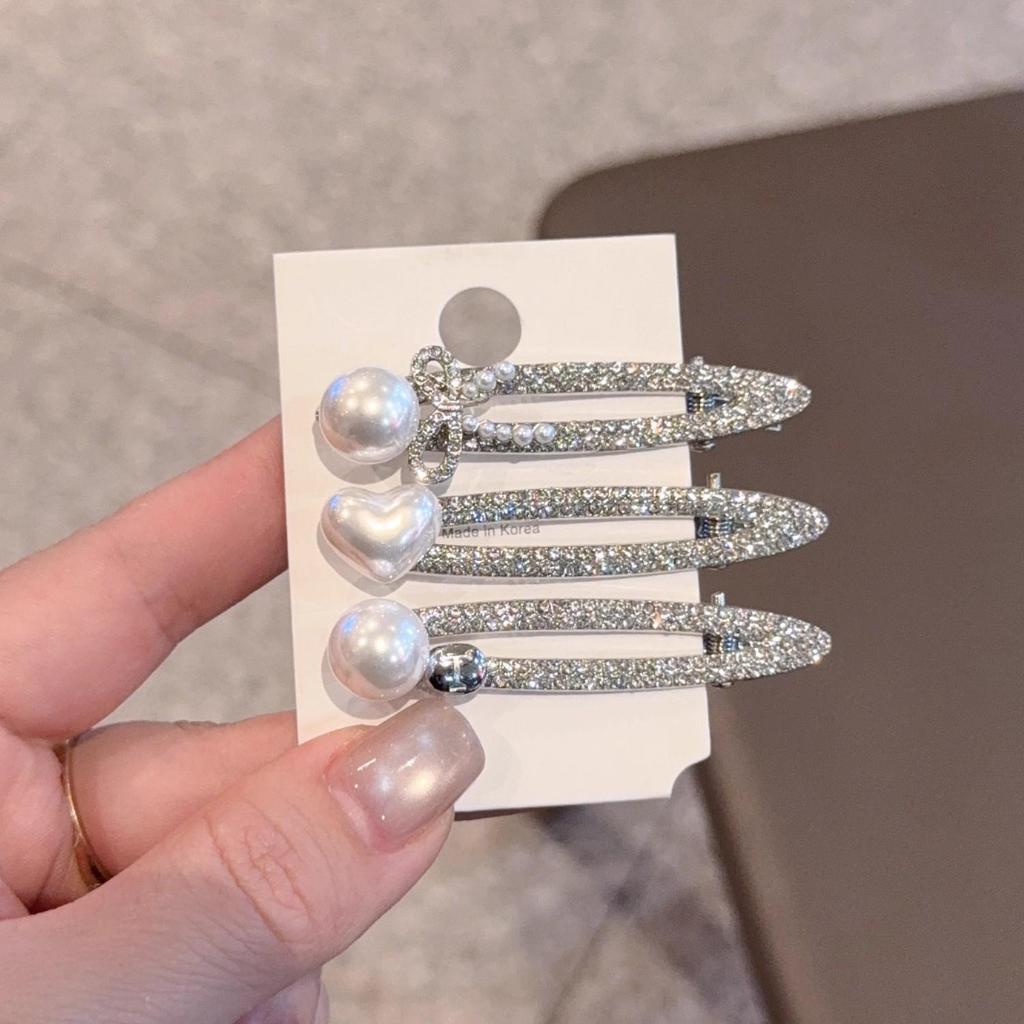 2025 Stilvolle Strass- & Perlen-Entenschnabel-Haarspange für Pony