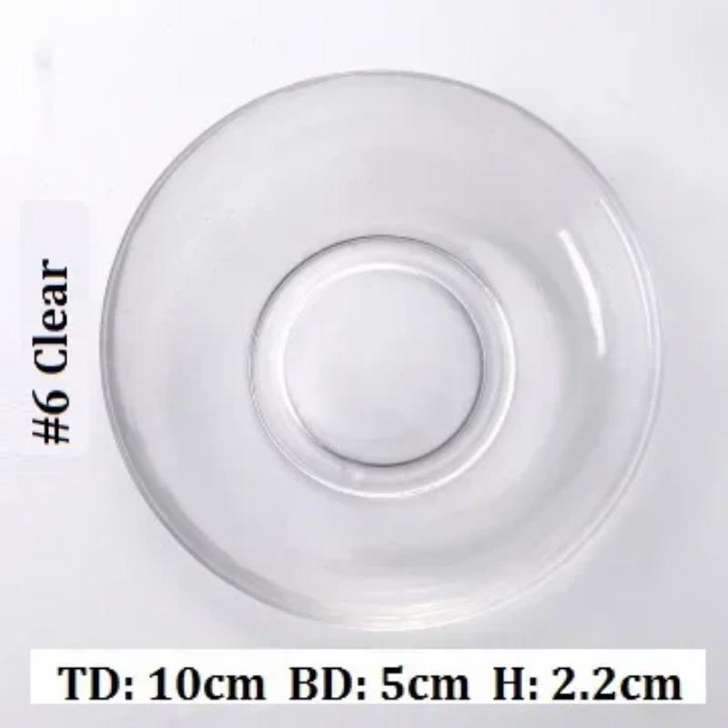 

1 шт. Маленьке прозоре блюдце Скляний посуд для чаю Чашка кави Симпатичні тарілки із золотим обідком для кафе, готелів, ресторанів Декор весільного столу