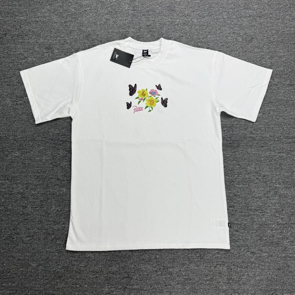 Amerikanische grenzüberschreitende trendige Marke PATTA Designgefühl Buchstabendruck Kurzarm-T-Shirt Herren- und Damen-Trendmarke Vielseitiges lockeres Oberteil