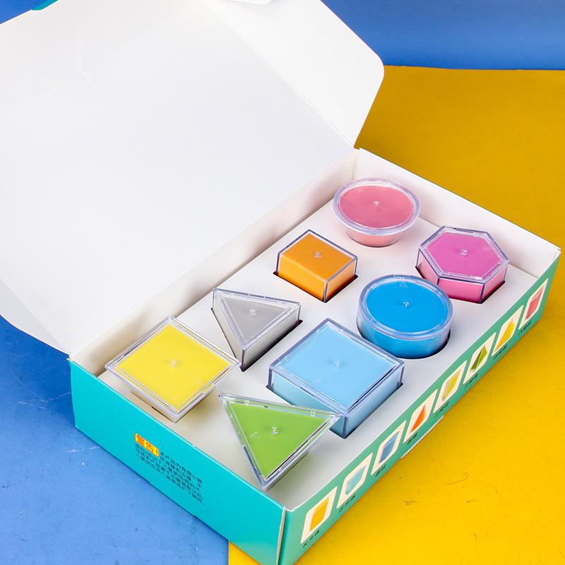 8Pcs Montessori Math Transparent 3D Geometry Building Block Learning Toy Teaching Aids 3D Spatial Thinking Sensory Puzzle Toys