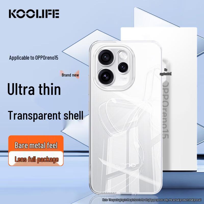 KOOLIFE OPPO Transparent Soft TPU Phone Case with Full Lens Protection