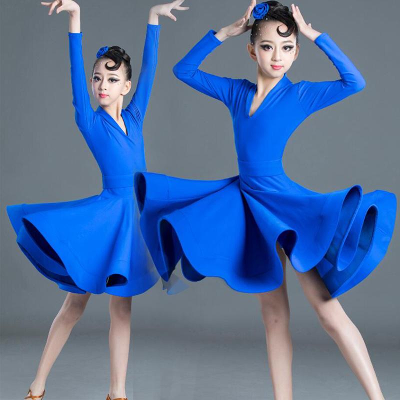 Girls Professional Latin Dancing Dress Kids Salsa Dance Wear Clothing Children's Performance Carnival Latin Stage Wear Clothes