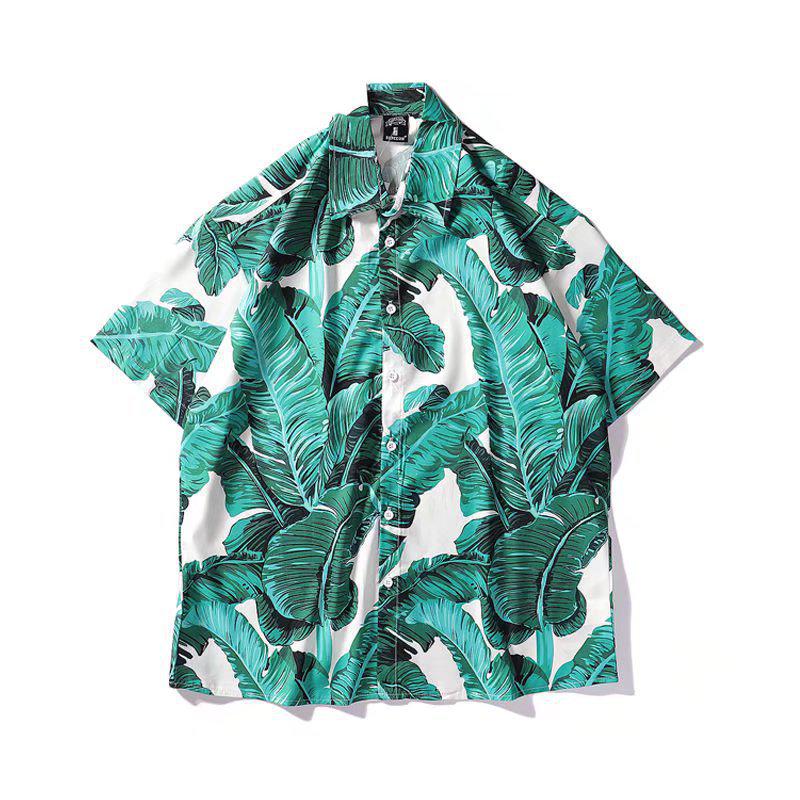 Unisex Summer Floral Short Sleeve Shirt - Hainan Sanya Travel & Casual Hong Kong Style Fashion