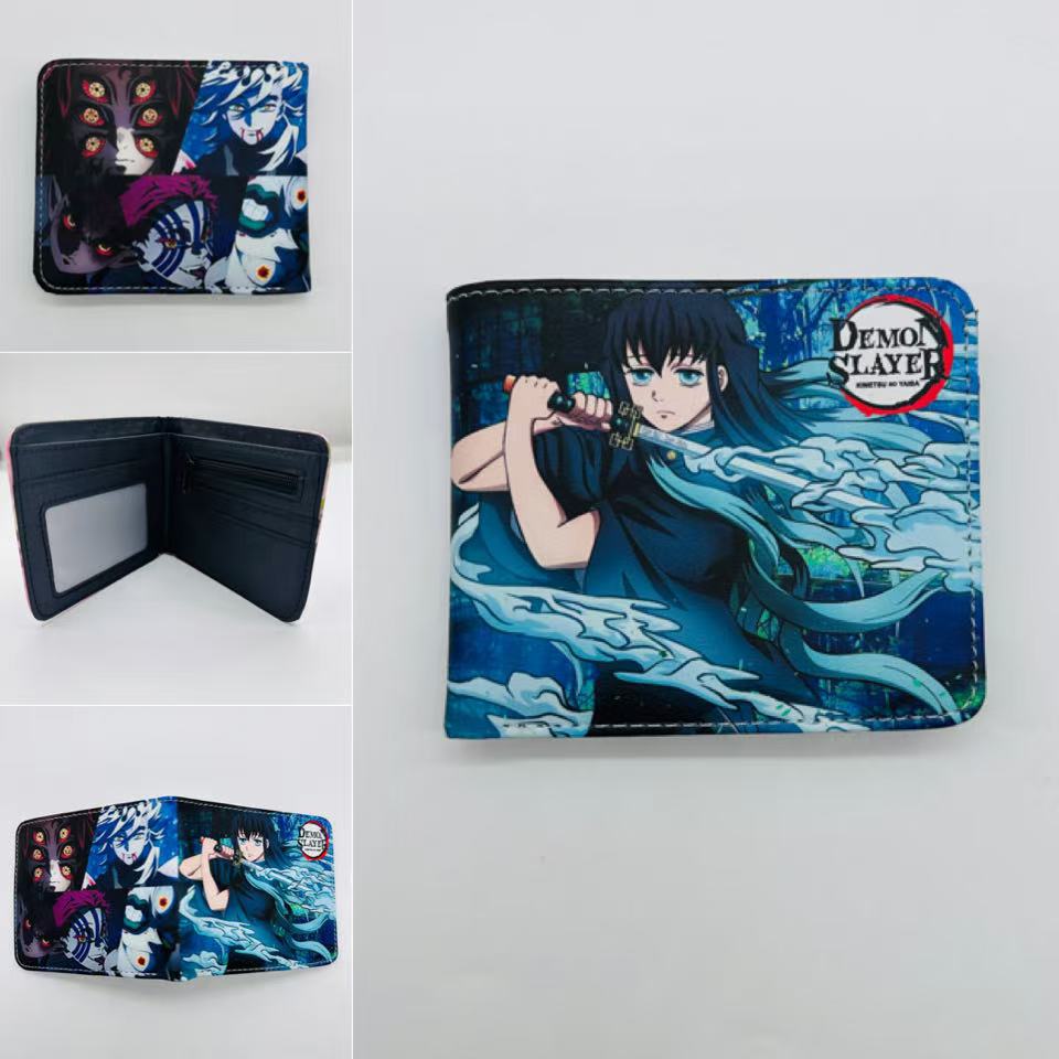 Japan cartoon comics Demon Slayer Short Fold Wallet Cartoon Coin Purse Suitable for Students 0006