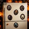Small Halloween Scene Props Magnetic Fridge Magnet, Ghost Witch Photo Frame, Wooden Metal Cabinet Seasonal Ornaments Frame Decoration, Vintage