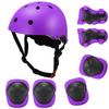 Kids 7 In 1 Helmet and Pads Set Adjustable Kids Knee Pads Elbow Pads Wrist Guards for Scooter Skateboard Roller Skating Cycling