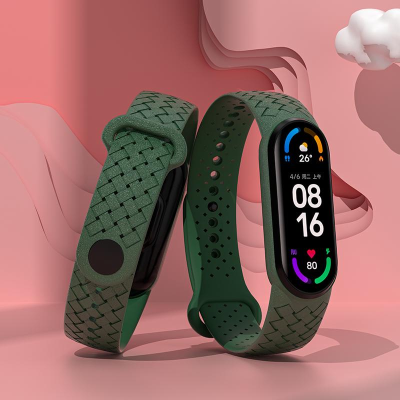 Náramek na zápěstí pro Xiaomi Mi Band 7 Náhradní Sportovní prodyšný Silikonový Pletený Solo loop Correa NFC Miband 6 5 4 pásek