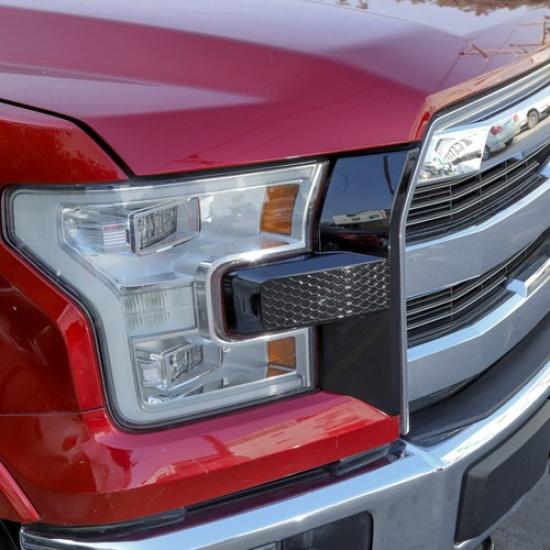 Black Front Bumper Headlight Grille Decor Cover Trim For 2015- Ford F-150