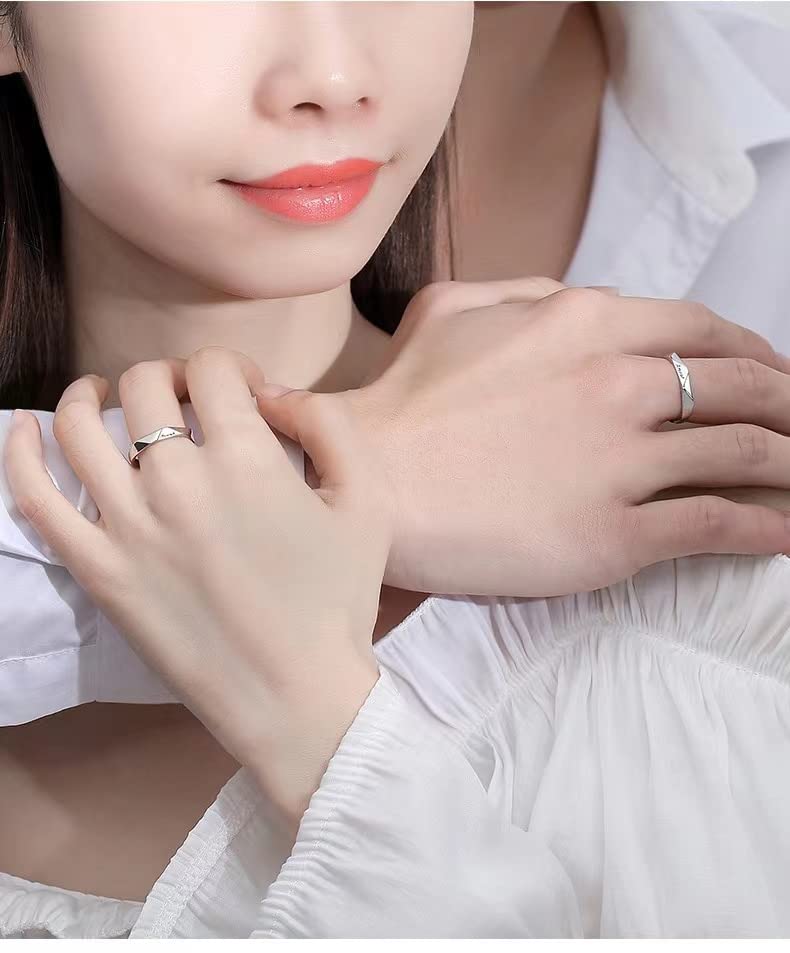 [LinnWell] Amazon Exclusive Brand Men's Necklace Women's Necklace Sterling Silver 925 Pure Silver Popular Ring Couple Necklace Simple Stylish Ring